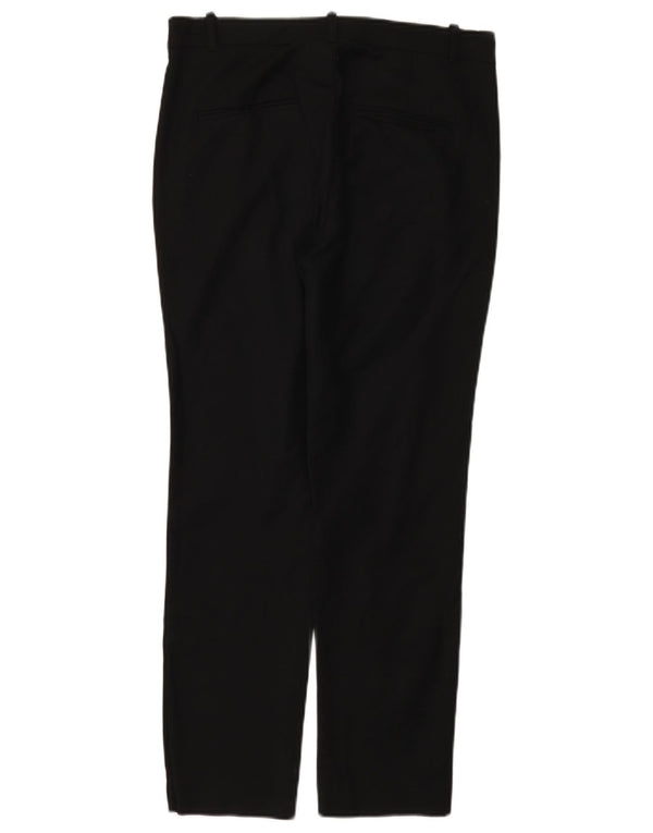 Zara Womens Straight Casual Trousers EU 38 Small W28 L26 Black Cotton