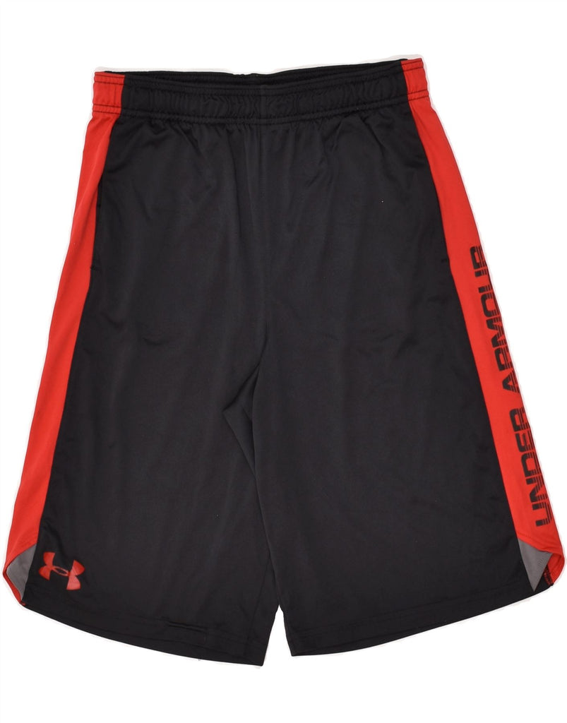 UNDER ARMOUR Boys Graphic Sport Shorts 11-12 Years Large Black Colourblock | Vintage Under Armour | Thrift | Second-Hand Under Armour | Used Clothing | Messina Hembry 