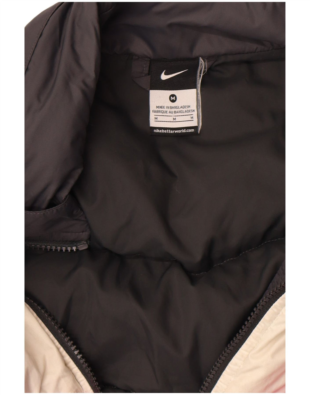 Nike Womens Padded Jacket UK 14 Medium Black Colourblock
