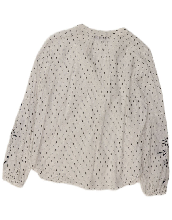 MINT VELVET Womens Graphic Shirt Blouse UK 14 Large White Floral Cotton