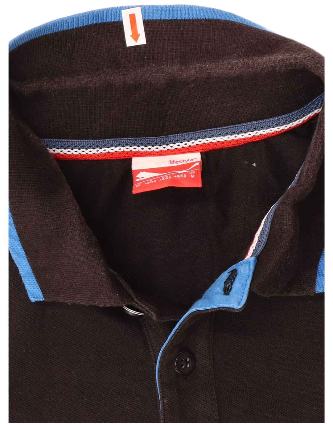 PUMA Mens Polo Shirt Medium Black Cotton