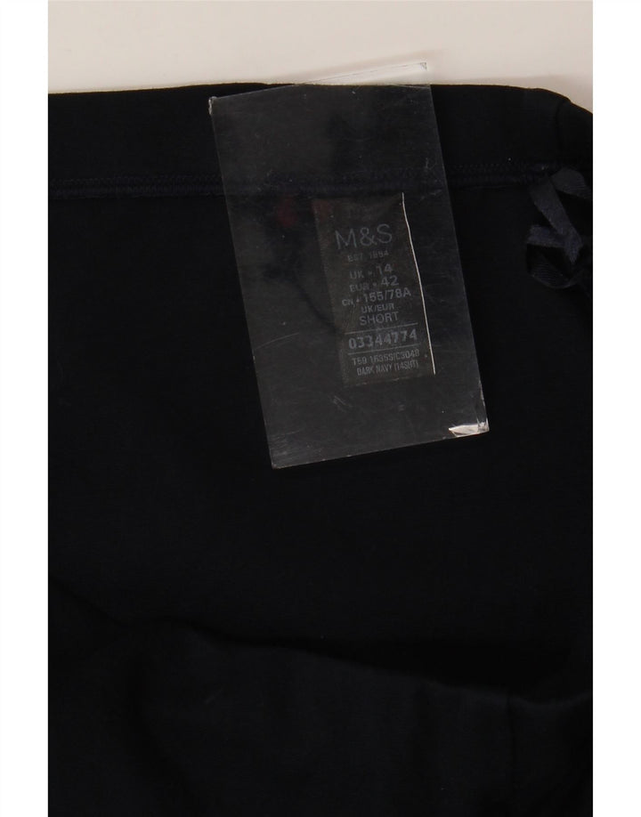 MARKS & SPENCER Womens Casual Trousers UK 14 Medium W30 L27 Navy Blue
