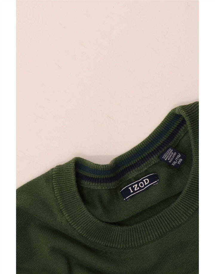 Izod Mens Crew Neck Jumper Sweater 2XL Green