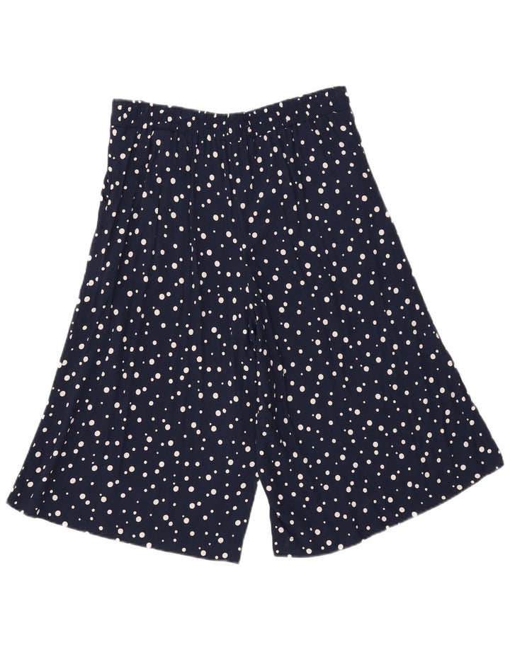 Marks & Spencer Womens Bermuda Shorts UK 12 Medium W32 Navy Blue Spotted