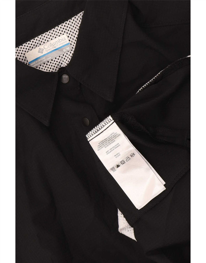 Columbia Womens Omni-Shade Short Sleeve Shirt UK 14 Medium Black Polyester