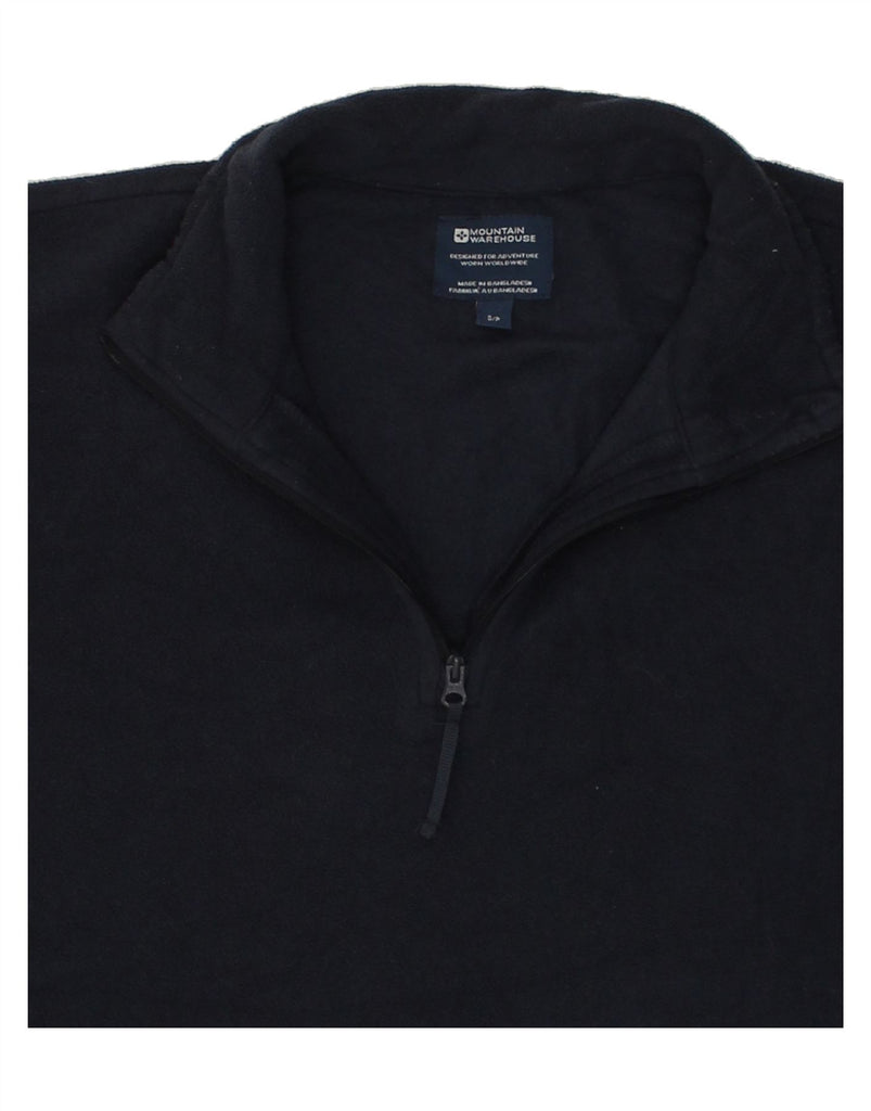 MOUNTAIN WAREHOUSE Mens Zip Neck Fleece Jumper Small Navy Blue Polyester | Vintage Mountain Warehouse | Thrift | Second-Hand Mountain Warehouse | Used Clothing | Messina Hembry 