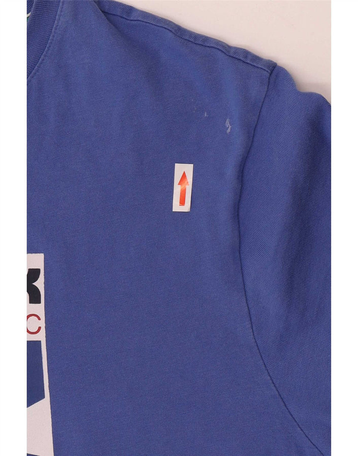 Reebok Mens Graphic T-Shirt Top Medium Blue Cotton
