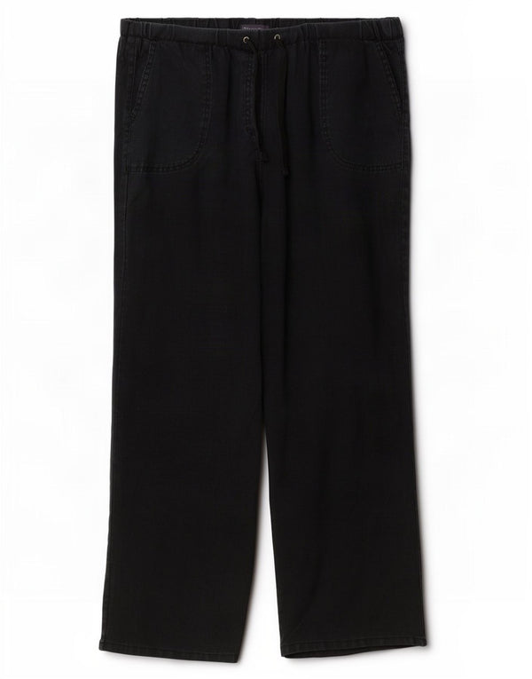 Marks & Spencer Womens Straight Chino Trousers UK 16 Large W36 L29 Black