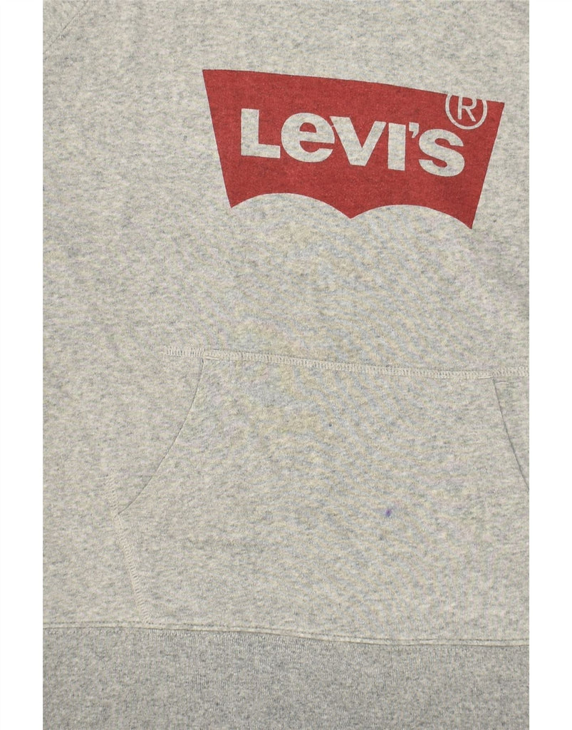 LEVI'S Mens Graphic Hoodie Jumper XS Grey Flecked Cotton | Vintage Levi's | Thrift | Second-Hand Levi's | Used Clothing | Messina Hembry 