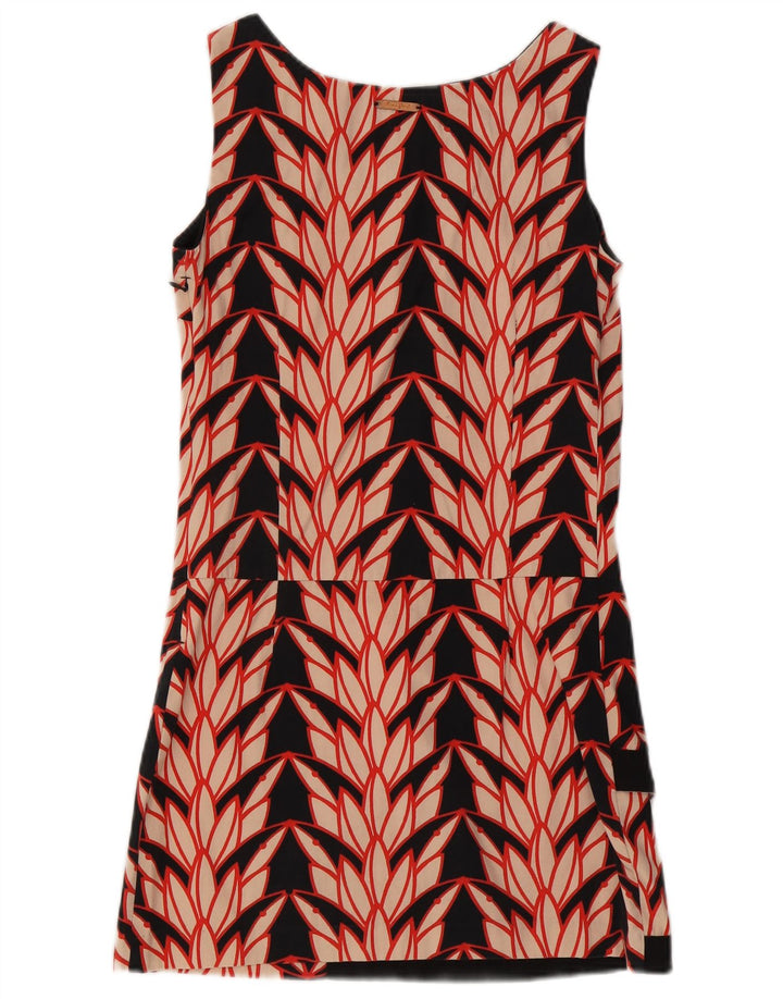 SKUNKFUNK Womens Sleeveless Shift Dress UK 12 Medium Black Floral