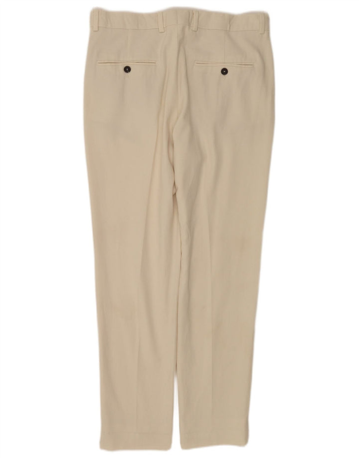 Zara Womens Straight Chino Trousers EU 40 Medium W31 L28 Off White