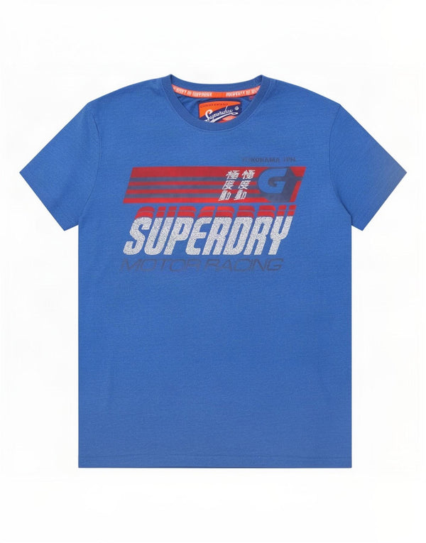 Superdry Mens Graphic T-Shirt Top XL Blue Cotton