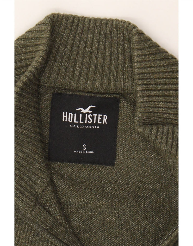 HOLLISTER Mens Zip Neck Jumper Sweater Small Green Vintage Hollister and Second-Hand Hollister from Messina Hembry 