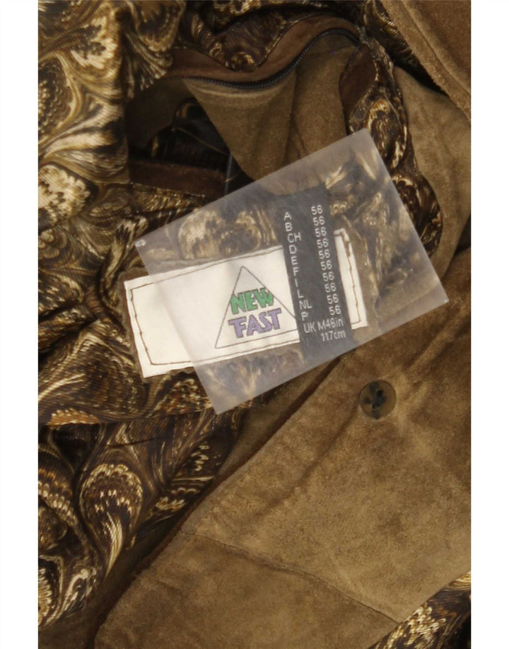 New Fast Mens 2 Button Blazer Jacket UK 46 3XL Khaki Floral Polyester