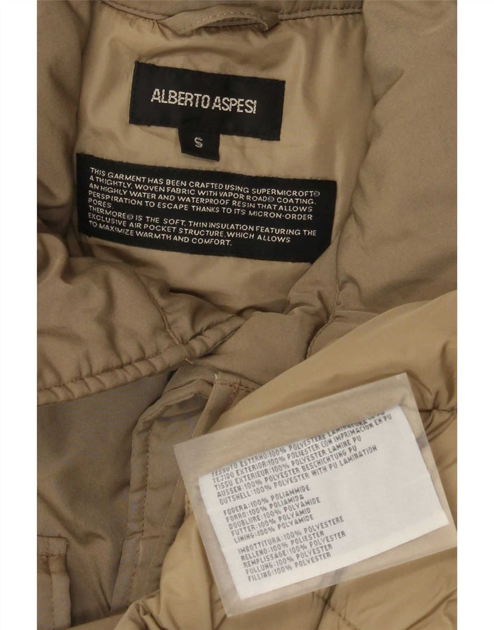Alberto Aspesi Mens Military Padded Jacket UK 36 Small Brown Polyester