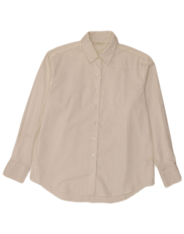 Marks & Spencer Womens Shirt UK 12 Medium White Cotton