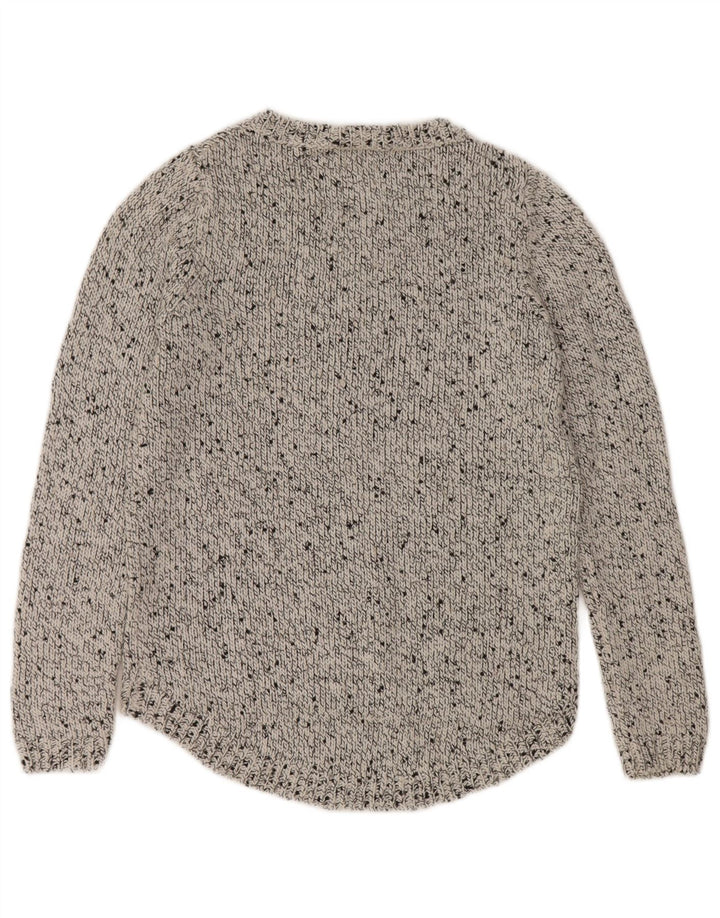 Marks & Spencer Womens Boat Neck Jumper Sweater UK 12 Medium Grey Flecked