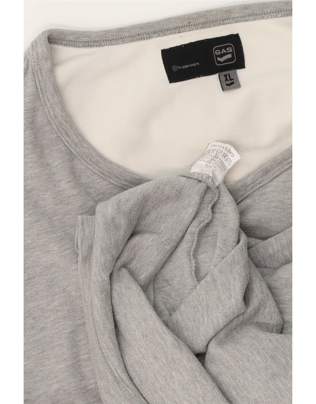 Gas Mens Top Long Sleeve XL Grey Cotton