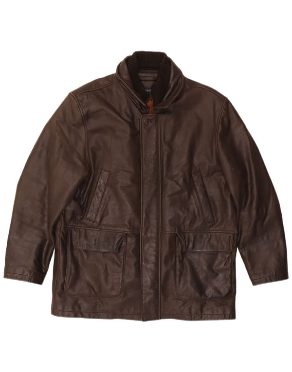 Reed Mens Leather Jacket UK 40 Large Brown