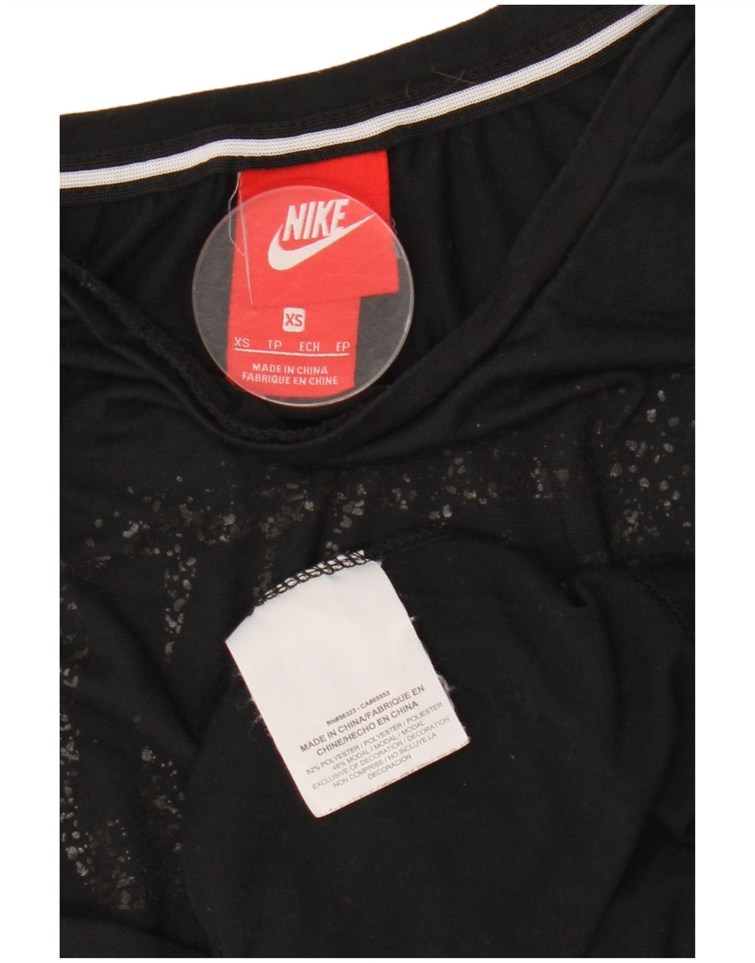 NIKE Womens Graphic T-Shirt Top UK 6 XS Black Polyester
