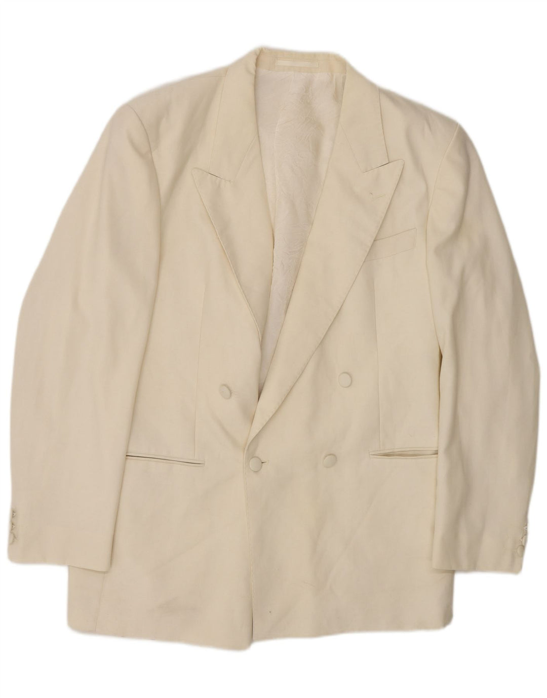 St Michael Mens Long Double Breasted Blazer Jacket UK 42 Large White