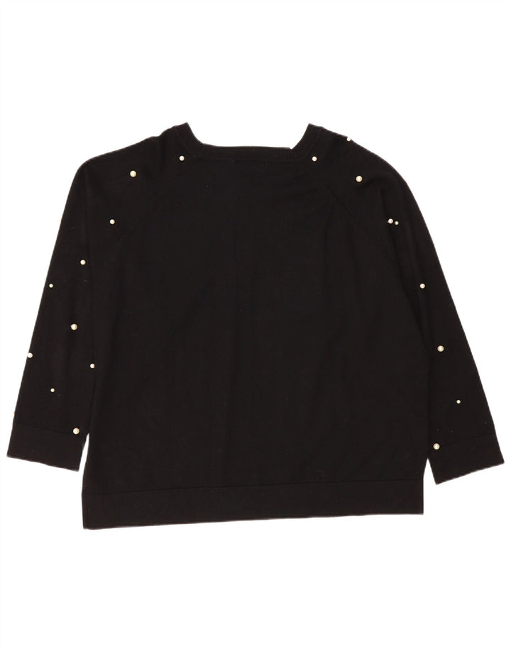Zara Womens Oversized Boat Neck Jumper Sweater UK 14 Medium Black