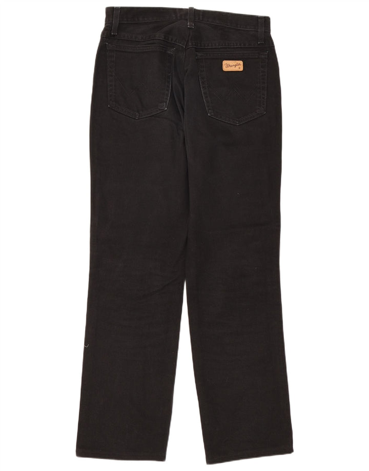 Wrangler Mens Texas Straight Jeans W33 L31 Black Cotton