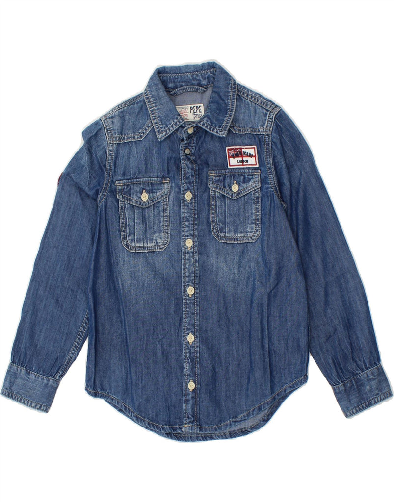 PEPE JEANS Boys Denim Shirt 7-8 Years Blue Cotton | Vintage PEPE Jeans | Thrift | Second-Hand PEPE Jeans | Used Clothing | Messina Hembry 
