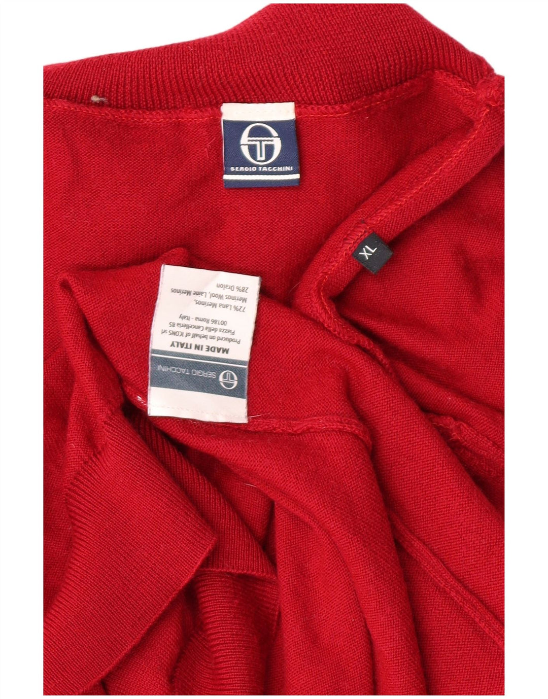 SERGIO TACCHINI Womens Roll Neck Jumper Sweater UK 18 XL Red Classic
