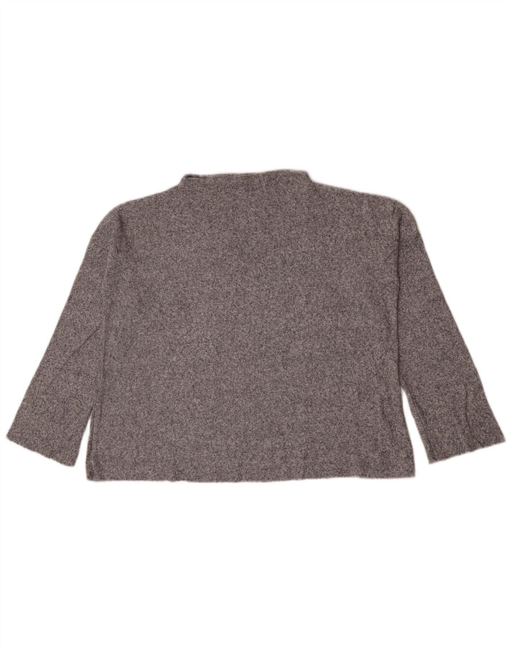 Zara Womens Oversized Top Long Sleeve UK 10 Small Grey Flecked