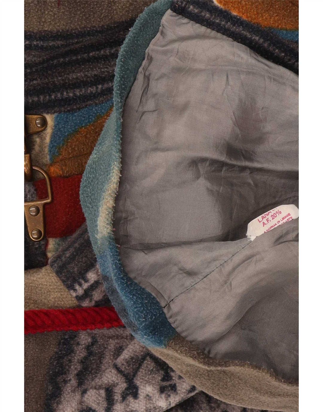 Vintage Womens Fleece Utility Gilet UK 42 XL Multicoloured Patchwork