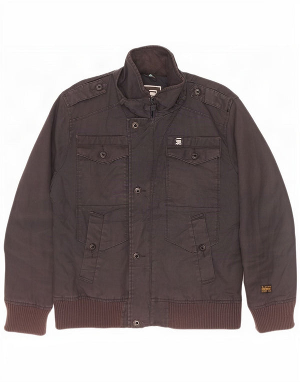 G-Star Raw Mens Military Jacket UK 42 XL Black Cotton