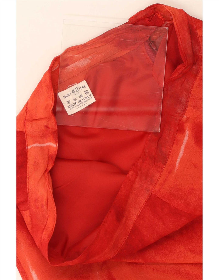 Vintage Womens Midi Skirt IT 42 Medium W26 Red Tie Dye Polyester