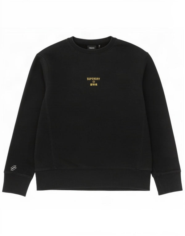Superdry Mens Loose Fit Sweatshirt Jumper Small Black Cotton