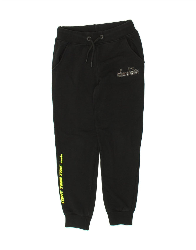 DIADORA Boys Graphic Tracksuit Trousers Joggers 9-10 Years Black | Vintage Diadora | Thrift | Second-Hand Diadora | Used Clothing | Messina Hembry 