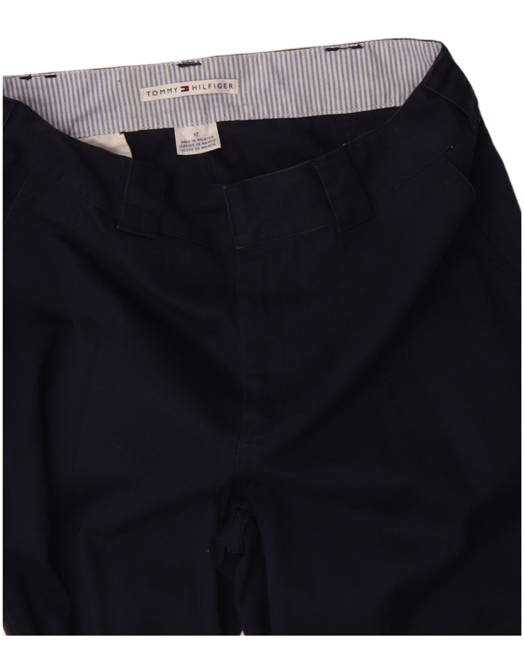 TOMMY HILFIGER Womens Bootcut Chino Trousers US 12 Large W32 L30 Navy Blue