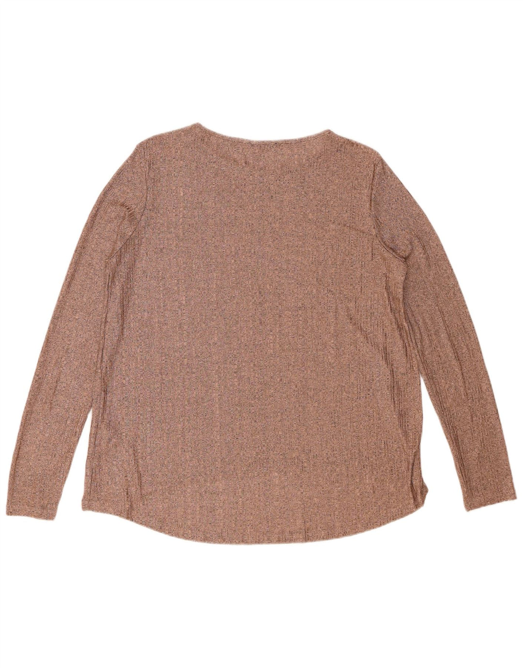 Zara Womens Top Long Sleeve UK 16 Large Brown Polyester