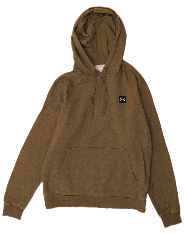 Under Armour Mens Hoodie Jumper Small Khaki Flecked Cotton