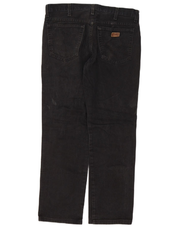 Wrangler Mens Texas Straight Jeans W34 L27 Black Cotton