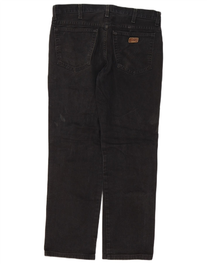 Wrangler Mens Texas Straight Jeans W34 L27 Black Cotton