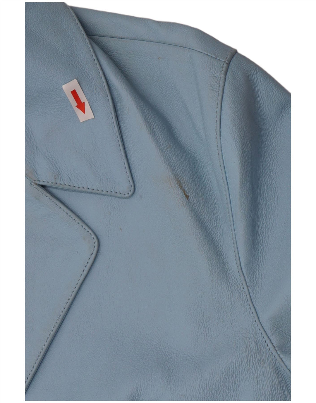 Vintage Womens 2 Button Leather Blazer Jacket UK 16 Large Blue Leather