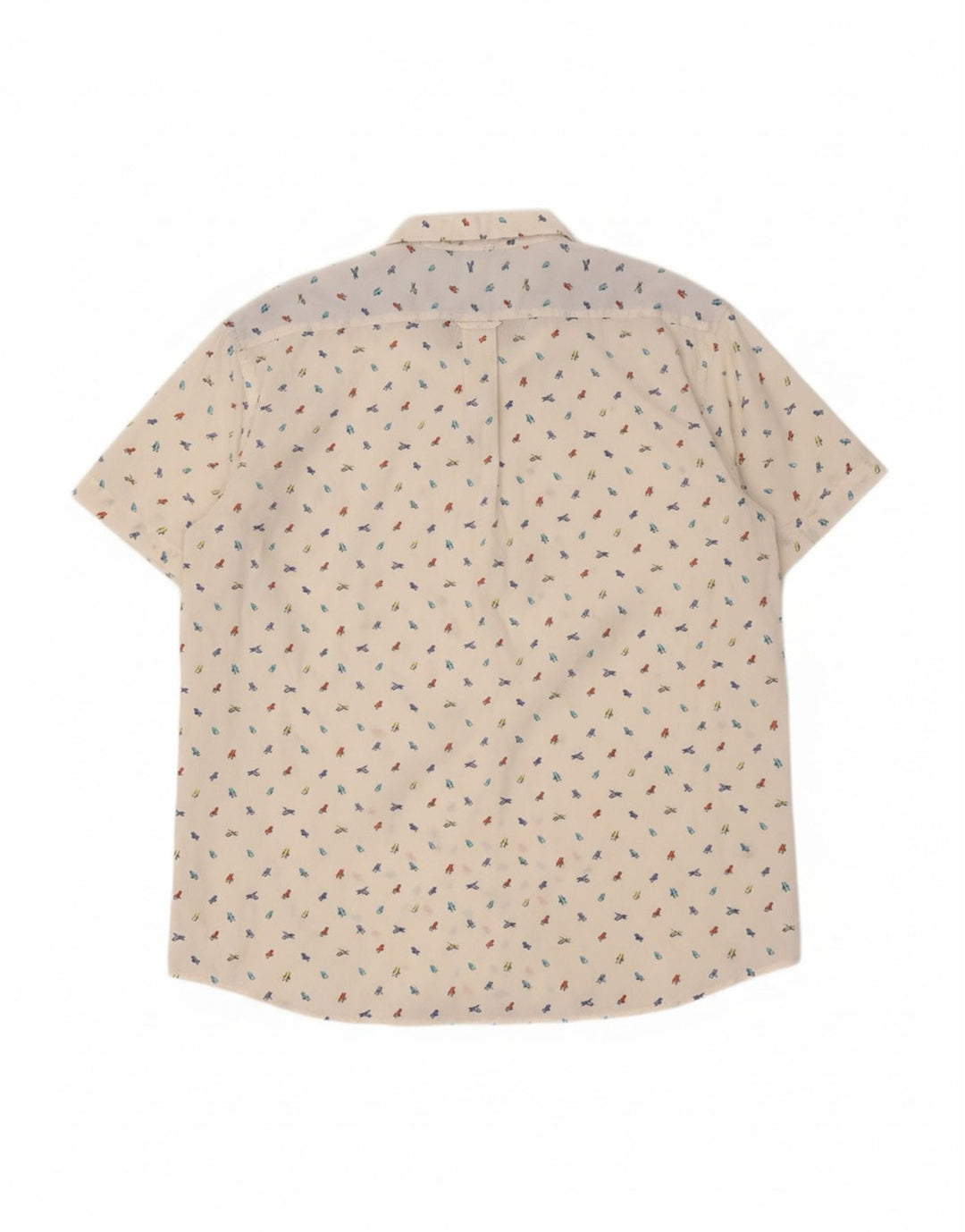 IZOD Mens Abstract Pattern Short Sleeve Shirt 2XL White Polyester