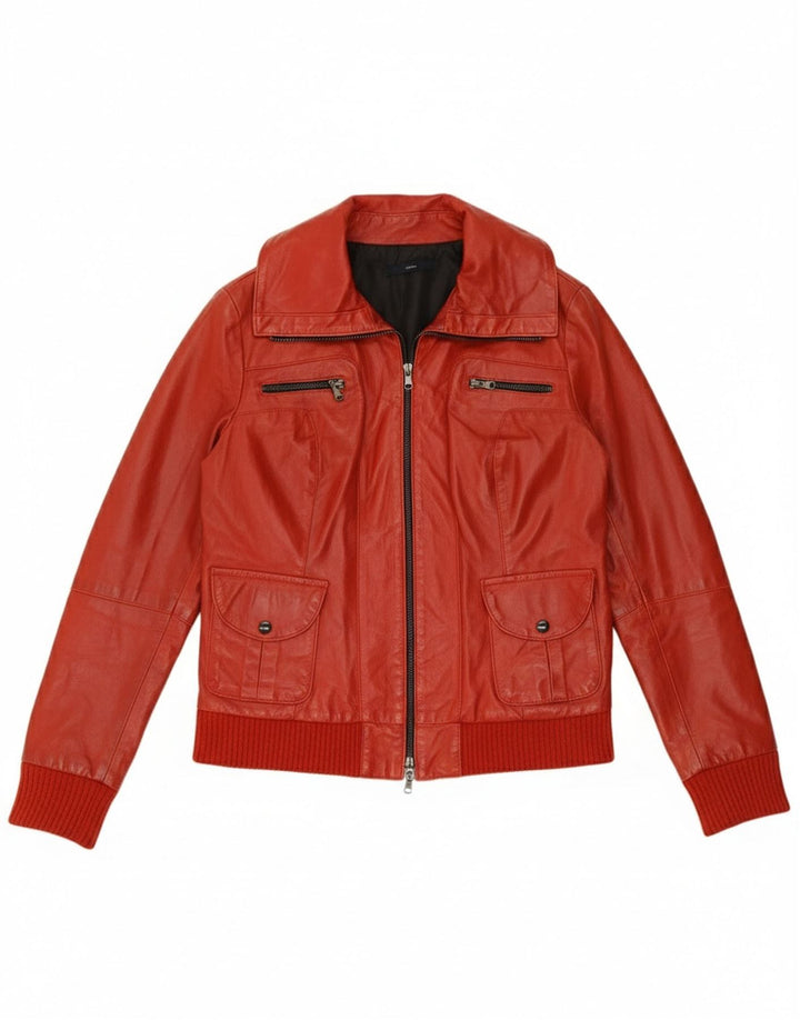 Sasch Womens Leather Jacket UK 14 Medium Red Leather