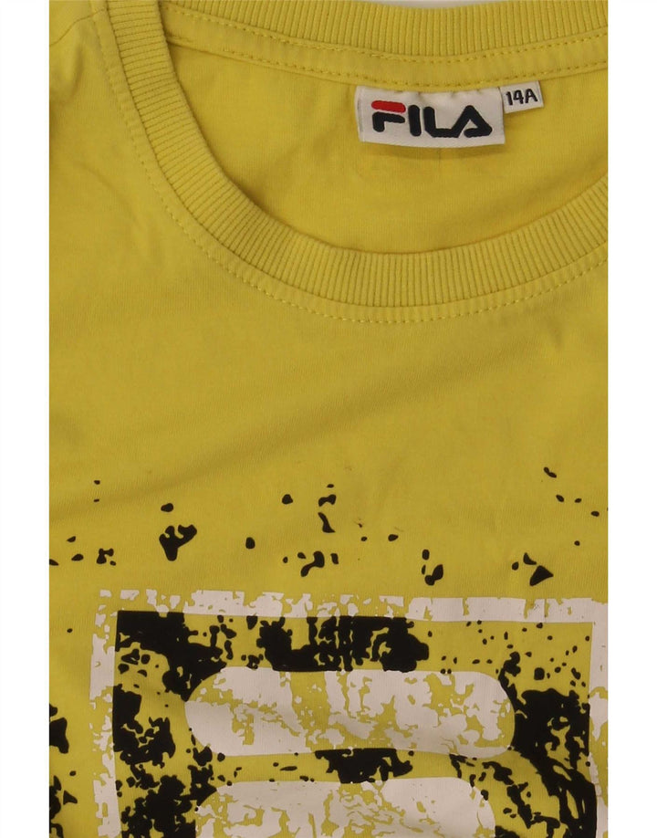 Fila Boys Graphic T-Shirt Top 13-14 Years Yellow