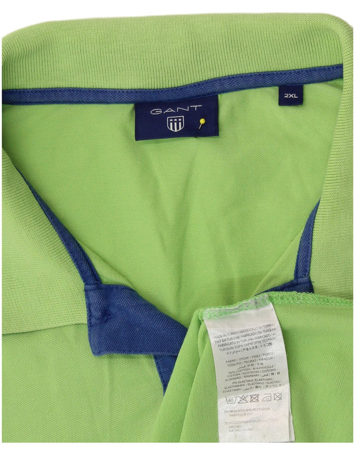 GANT Mens Polo Shirt 2XL Green Cotton