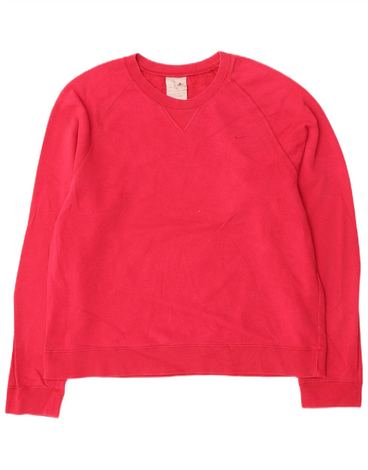 Nike Womens Sweatshirt Jumper US 16/18 XL Pink Cotton