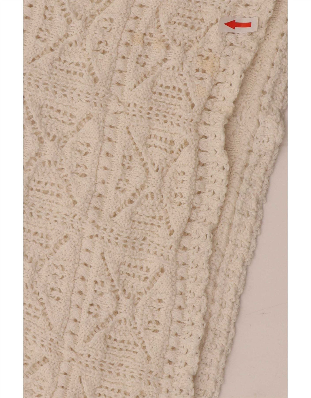 Zara Womens Oversized Crochet Blouse Top UK 10 Small White Cotton