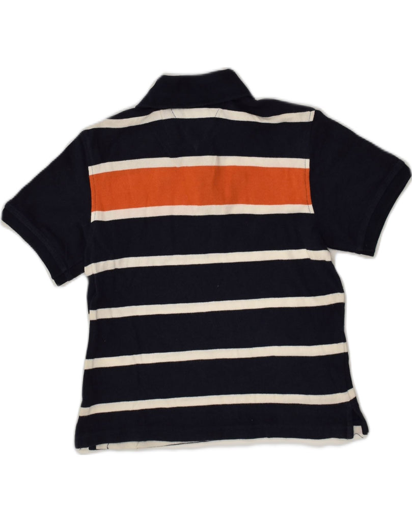 TOMMY HILFIGER Boys Polo Shirt 4-5 Years XS Navy Blue Striped Cotton | Vintage Tommy Hilfiger | Thrift | Second-Hand Tommy Hilfiger | Used Clothing | Messina Hembry 