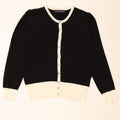 MARKS & SPENCER Womens Cardigan Sweater UK 12 Medium Black Colourblock Vintage Marks & Spencer and Second-Hand Marks & Spencer from Messina Hembry 