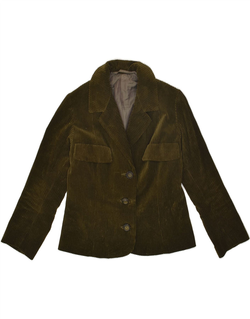 VINTAGE Womens Corduroy 3 Button Blazer Jacket UK 12 Medium Khaki | Vintage Vintage | Thrift | Second-Hand Vintage | Used Clothing | Messina Hembry 